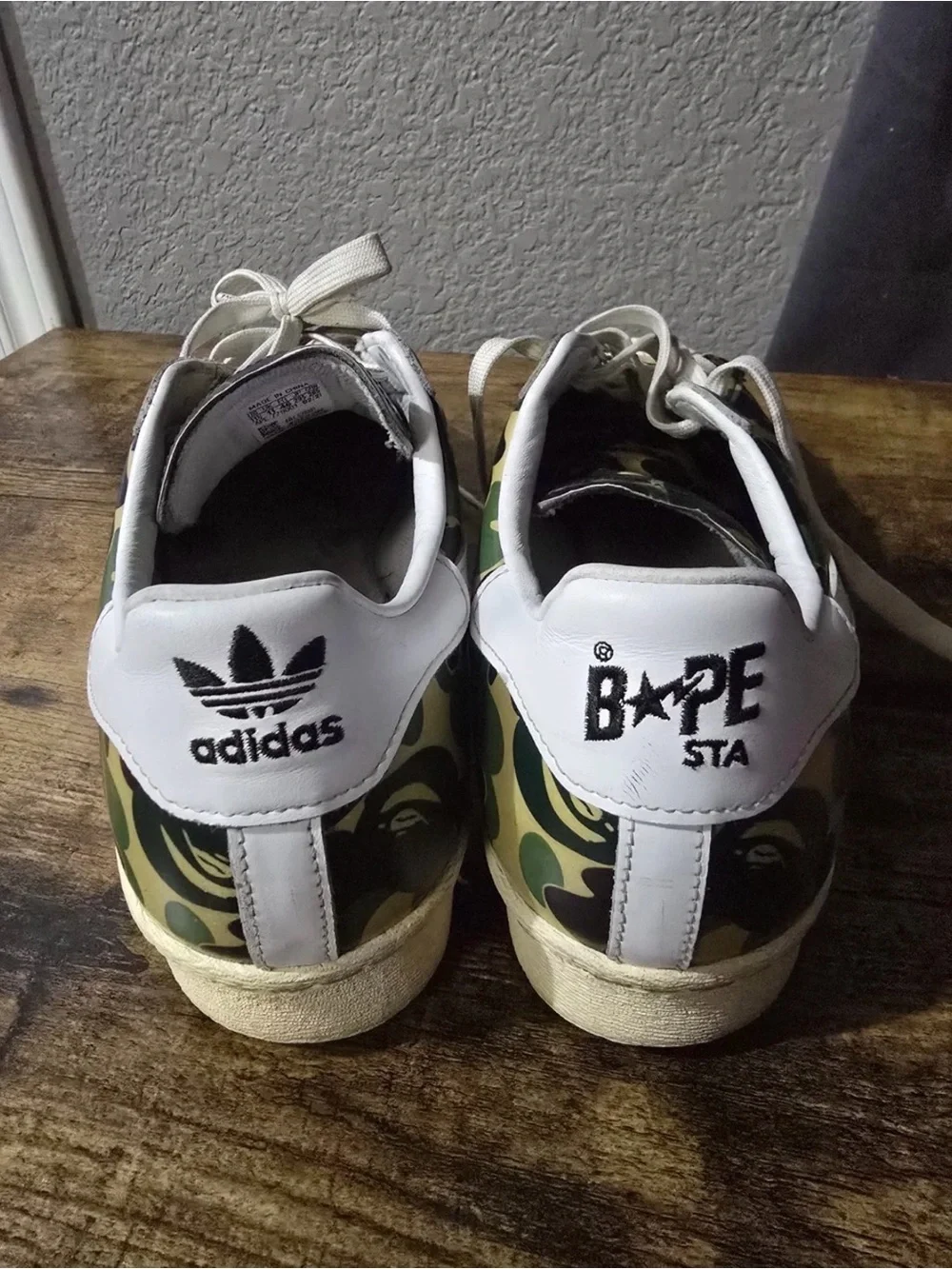 adidas Originals x Bape Superstar Sneakers in Green/Black/White Camo